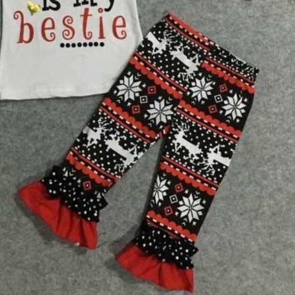 NEW Rudolph is My Bestie Christmas Boutique Outfit - Picture 2 of 4